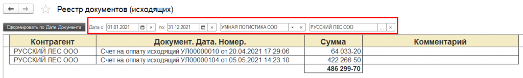 Реестр документов исходящих Реестр документов исходящих